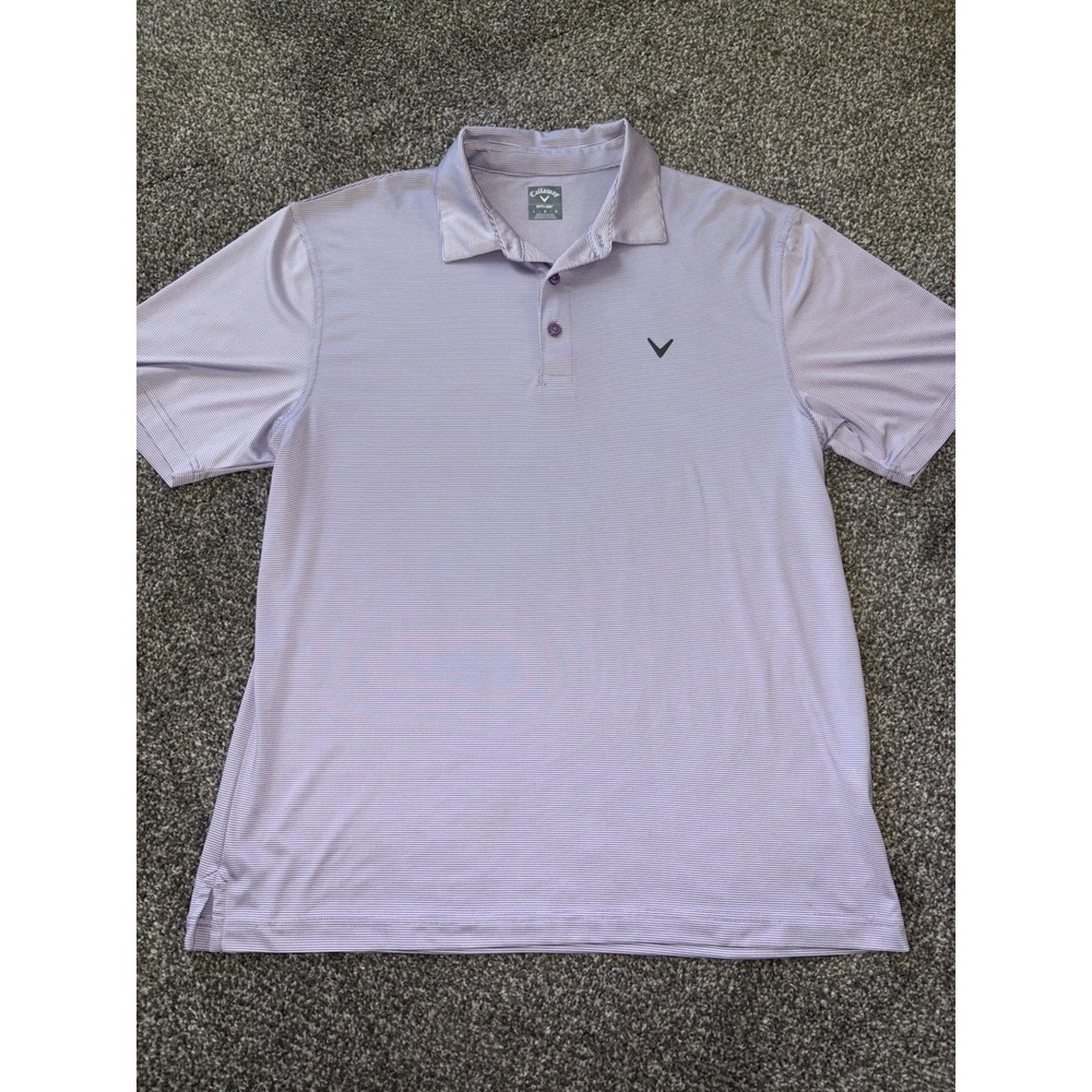 Callaway Opti-Dri Golf Polo Shirt Mens Large Purple Short Sleeve